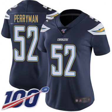 Los Angeles Chargers NFL Football Denzel Perryman Navy Blue Jersey Women Limited #52 Home 100th Season Vapor Untouchable->youth nfl jersey->Youth Jersey